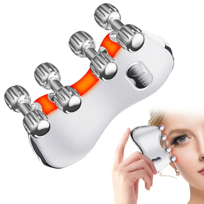 Stainless Steel Beauty Device Facial Massage Roller Anti-Puffiness Eye Bag Removal Micro Current Face Lifting Skin Tightening
