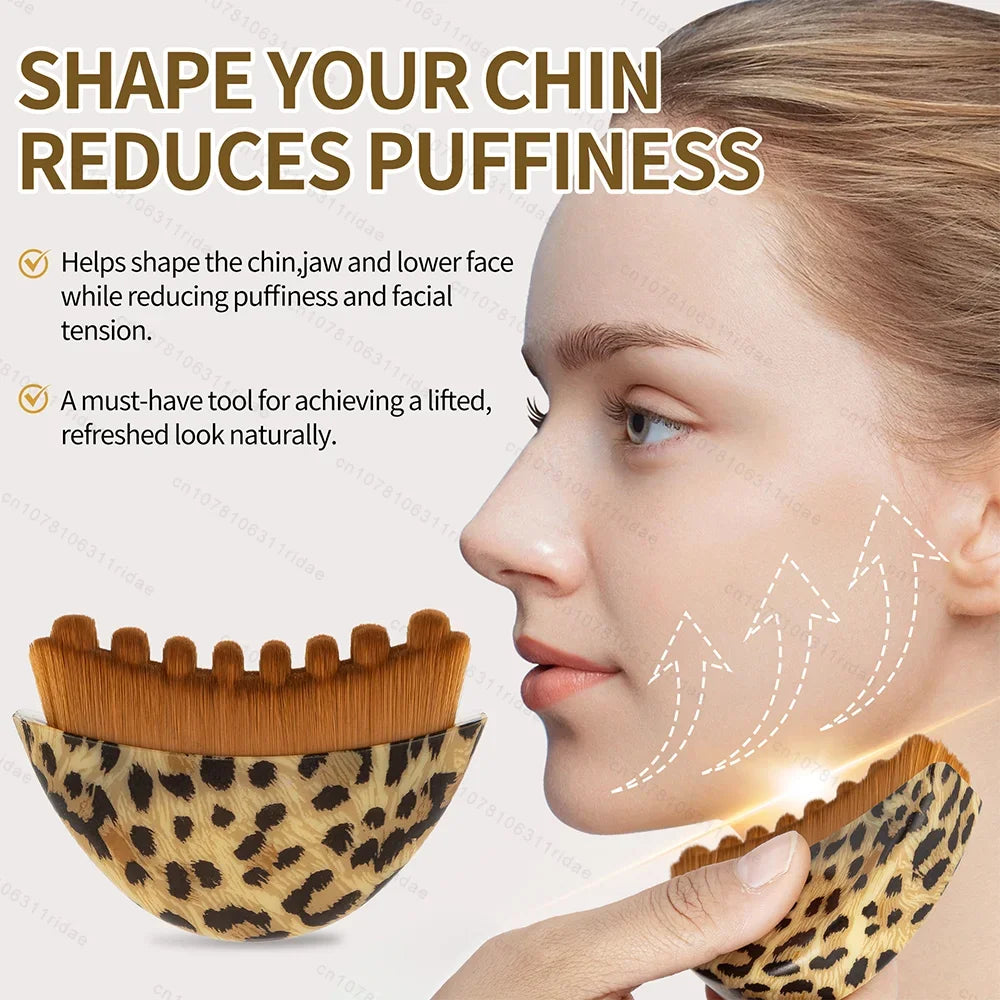 Lymphatic Contour Face Brush with Skin Scraping Guasha Face Massager Drainage Facial Lifting Massage Gouache Brush Scraping Face