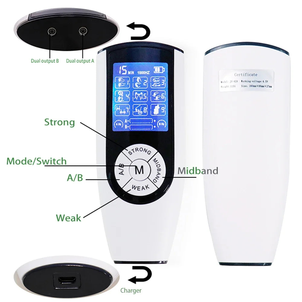 TENS Massager Cross Acupuncture Moxibustion Digital Therapeutic EMS Muscle Stimulator for Pain Relief Whole Body Massage Machine