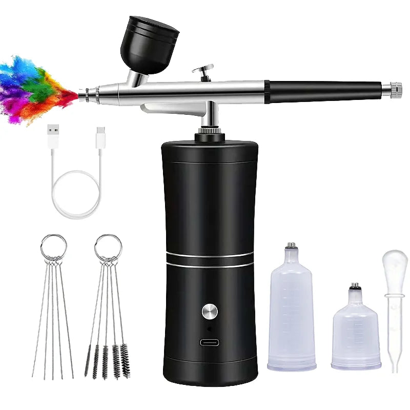 Nail spray gun portable cordless air brush nail gun with compressor nail decoration cake makeup varnish spray
