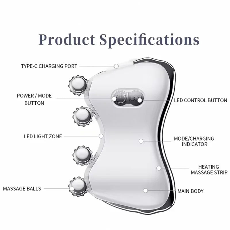 Stainless Steel Beauty Device Facial Massage Roller Anti-Puffiness Eye Bag Removal Micro Current Face Lifting Skin Tightening