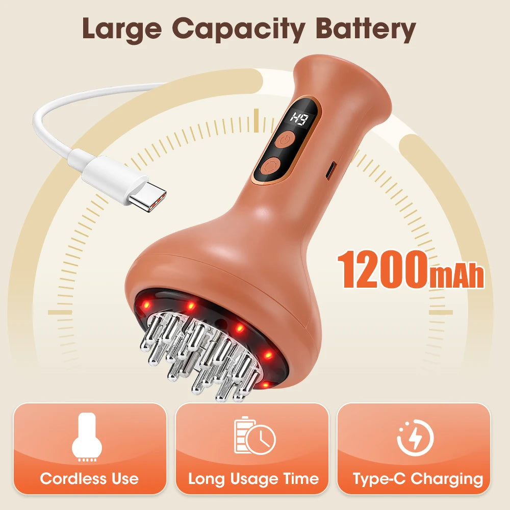 Electric Guasha Massage Body Shaping Heated Vibrate Meridian Scraping Brush Lymphatic Detoxification Regimen Dredging Fat Burner