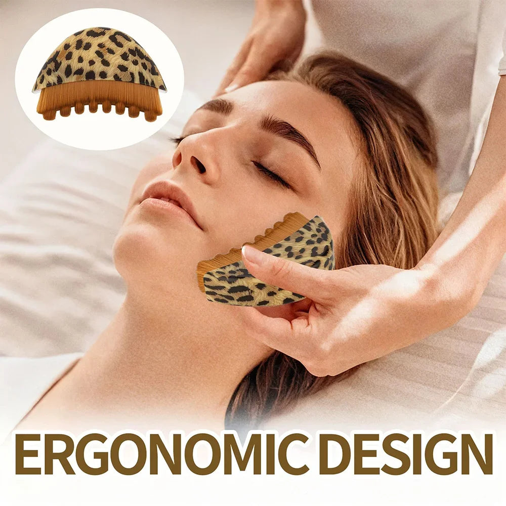 Lymphatic Contour Face Brush with Skin Scraping Guasha Face Massager Drainage Facial Lifting Massage Gouache Brush Scraping Face