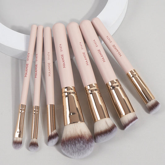 7-Piece Soft Makeup Brush Set – Foundation, Blush & Concealer