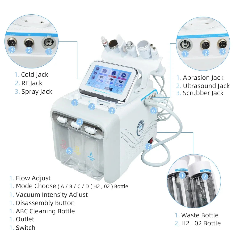 6 in 1 Facial Machine  Hydra Aqua Deep Cleaning Skin Care Device（Fast Shipping）
