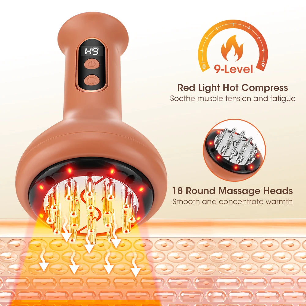Electric Guasha Massage Body Shaping Heated Vibrate Meridian Scraping Brush Lymphatic Detoxification Regimen Dredging Fat Burner