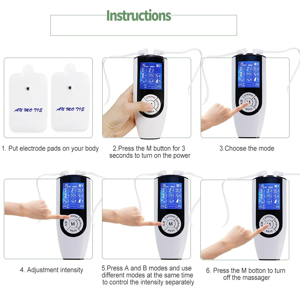 TENS Massager Cross Acupuncture Moxibustion Digital Therapeutic EMS Muscle Stimulator for Pain Relief Whole Body Massage Machine