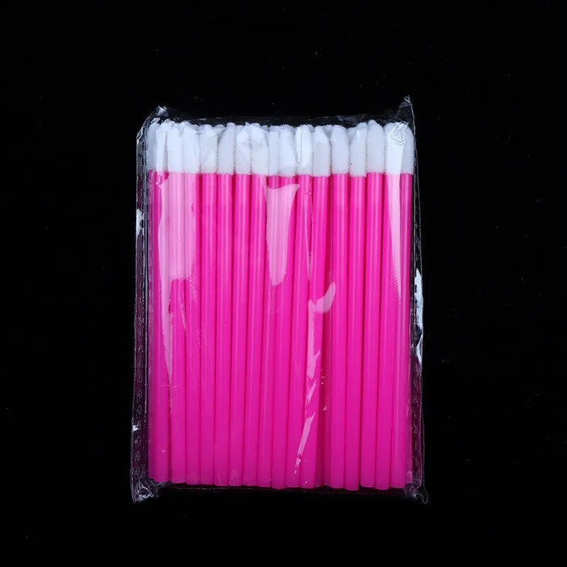 50 Pcs Disposable Lip Brush Makeup Tools Hollow Lip Wands Nylon Lip Gloss Stick Applicator Lipstick Wands Set Cosmetic Tools