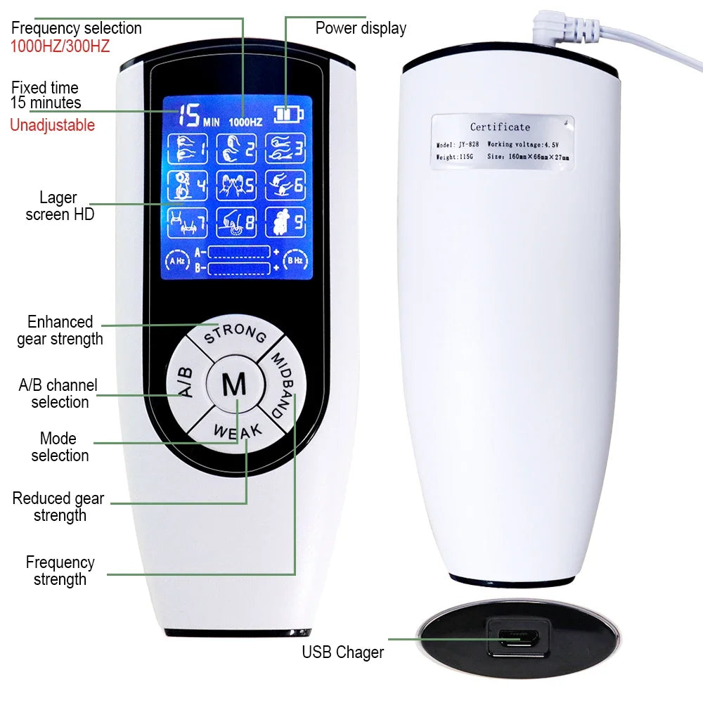 TENS Massager Cross Acupuncture Moxibustion Digital Therapeutic EMS Muscle Stimulator for Pain Relief Whole Body Massage Machine