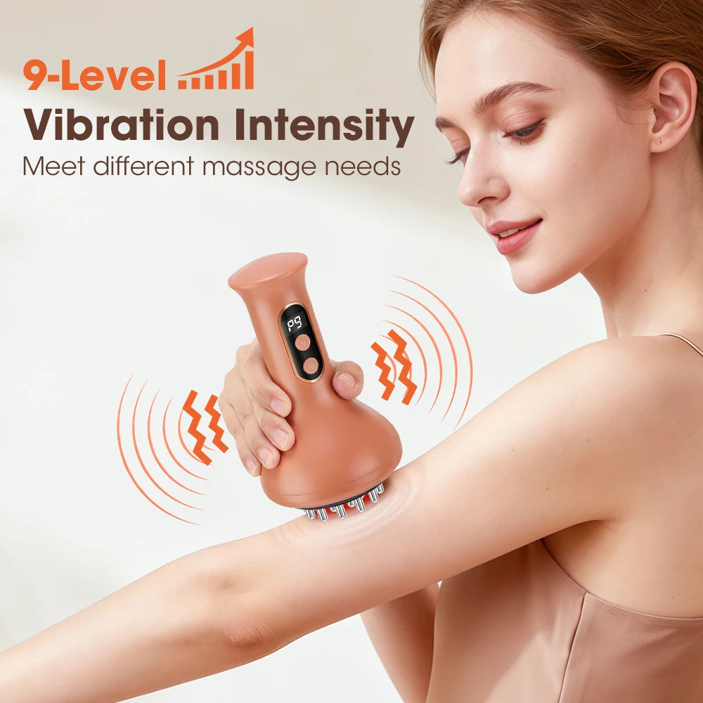 Electric Guasha Massage Body Shaping Heated Vibrate Meridian Scraping Brush Lymphatic Detoxification Regimen Dredging Fat Burner