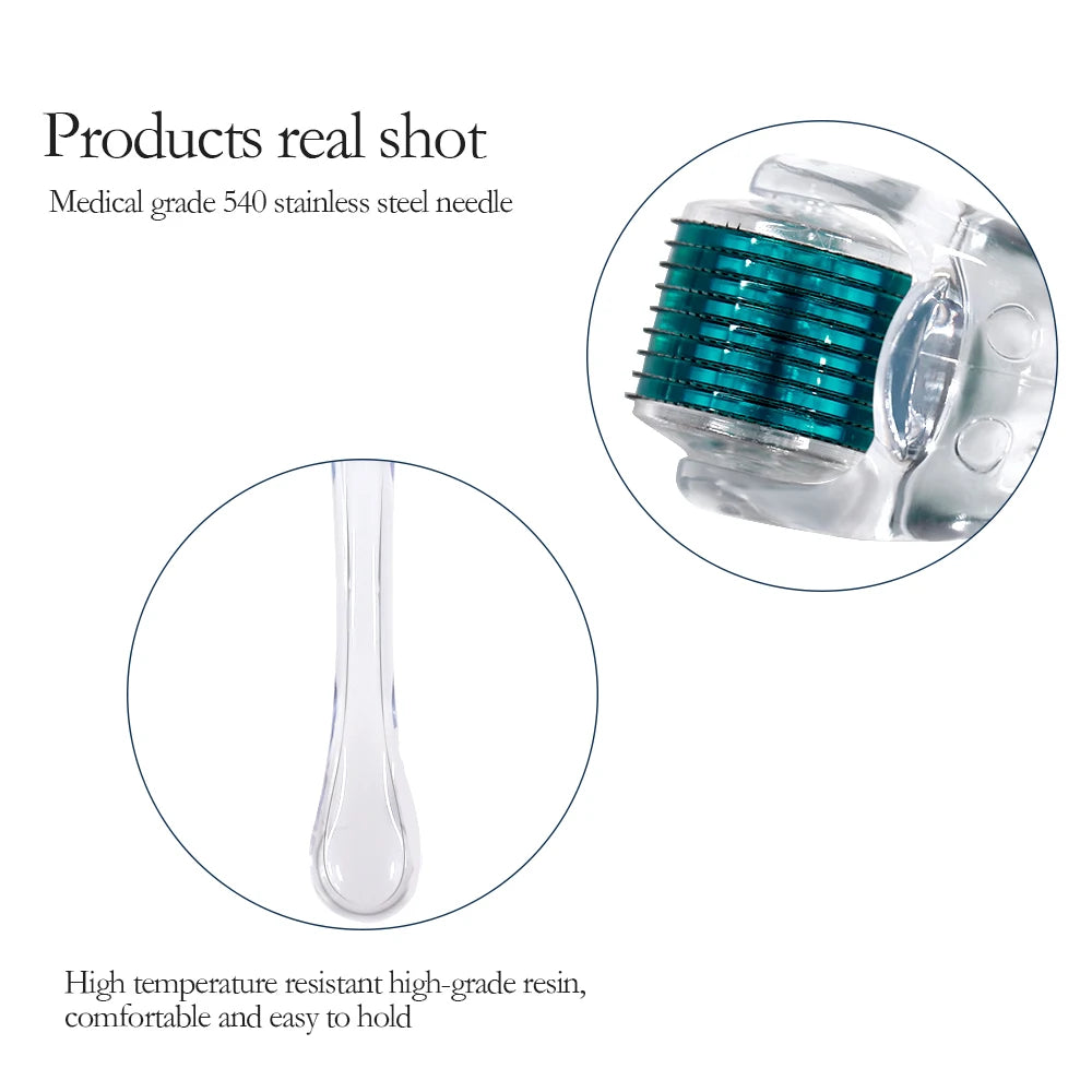 540 Titanium Microneedle Derma Roller 0.2/0.3mm For Face Beard Scalp Hair Growth Scar Repair Skin Care Mesotherapy Beauty Tool
