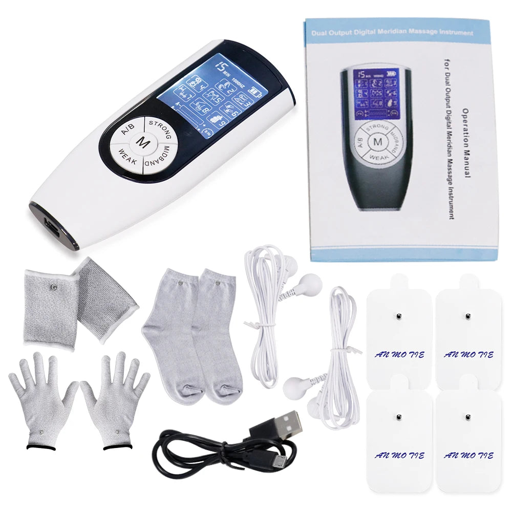TENS Massager Cross Acupuncture Moxibustion Digital Therapeutic EMS Muscle Stimulator for Pain Relief Whole Body Massage Machine