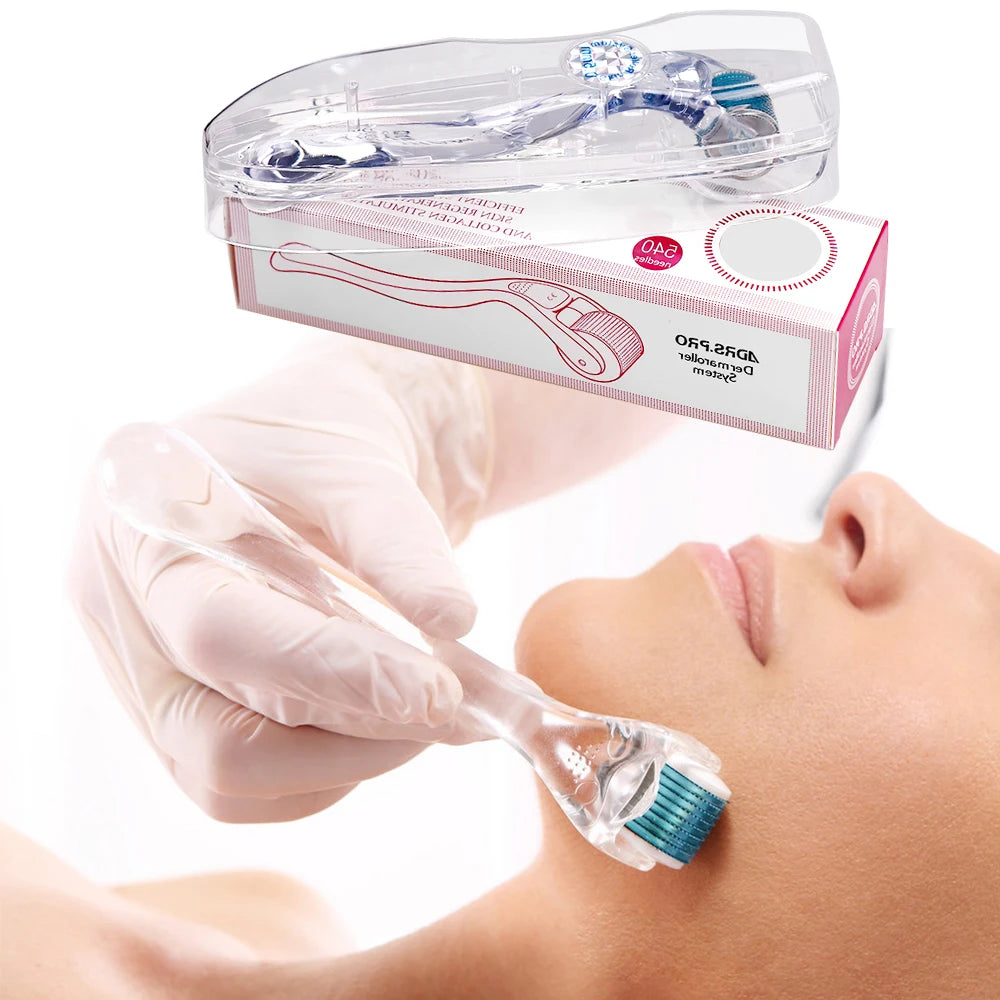540 Titanium Microneedle Derma Roller 0.2/0.3mm For Face Beard Scalp Hair Growth Scar Repair Skin Care Mesotherapy Beauty Tool