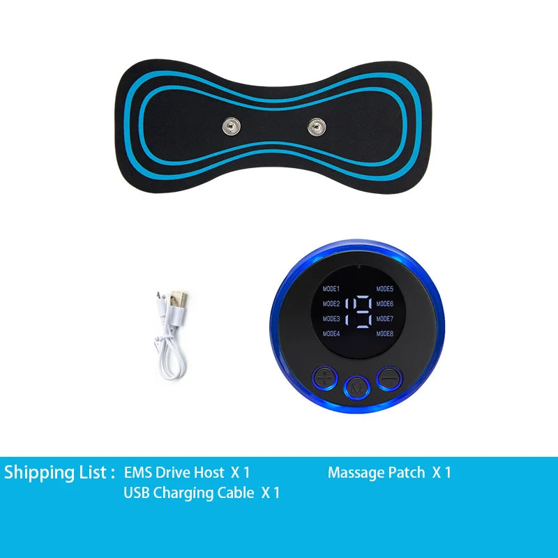 Portable 8 Mode EMS Cervical Vertebra Massage Patch Neck Rechargeable Massager for Muscle Pain Relief Cervical Massage