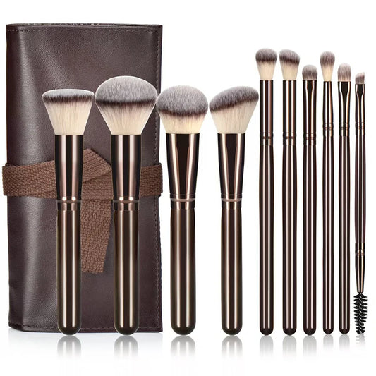 10-Piece Professional Makeup Brush Set – Powder, Blush & Eye