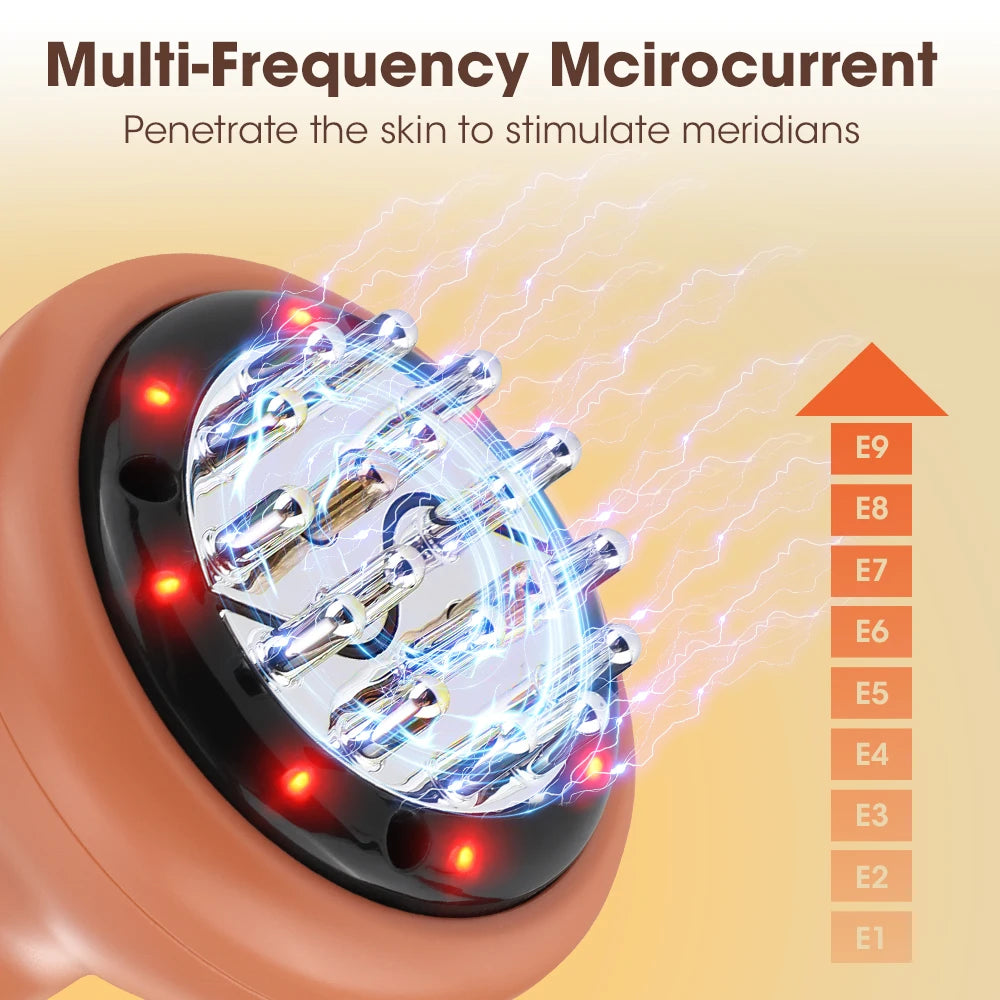 Electric Guasha Massage Body Shaping Heated Vibrate Meridian Scraping Brush Lymphatic Detoxification Regimen Dredging Fat Burner